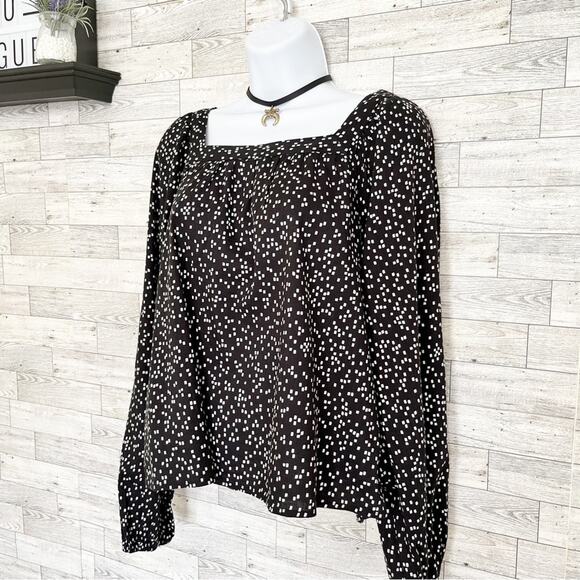 GAP Black & White Long Sleeve Square Neck Top, S, NWT! - Picture 5 of 10